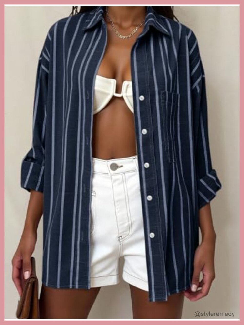 Oversized Cotton Oxford Button Down Shirt Long Sleeve Collared Blouse - Picture 3 of 6